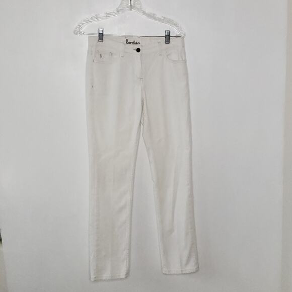 Boden White Straight Leg Jeans Mid Rise 30" Inseam WC074 Women 4 - Picture 2 of 11